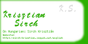 krisztian sirch business card